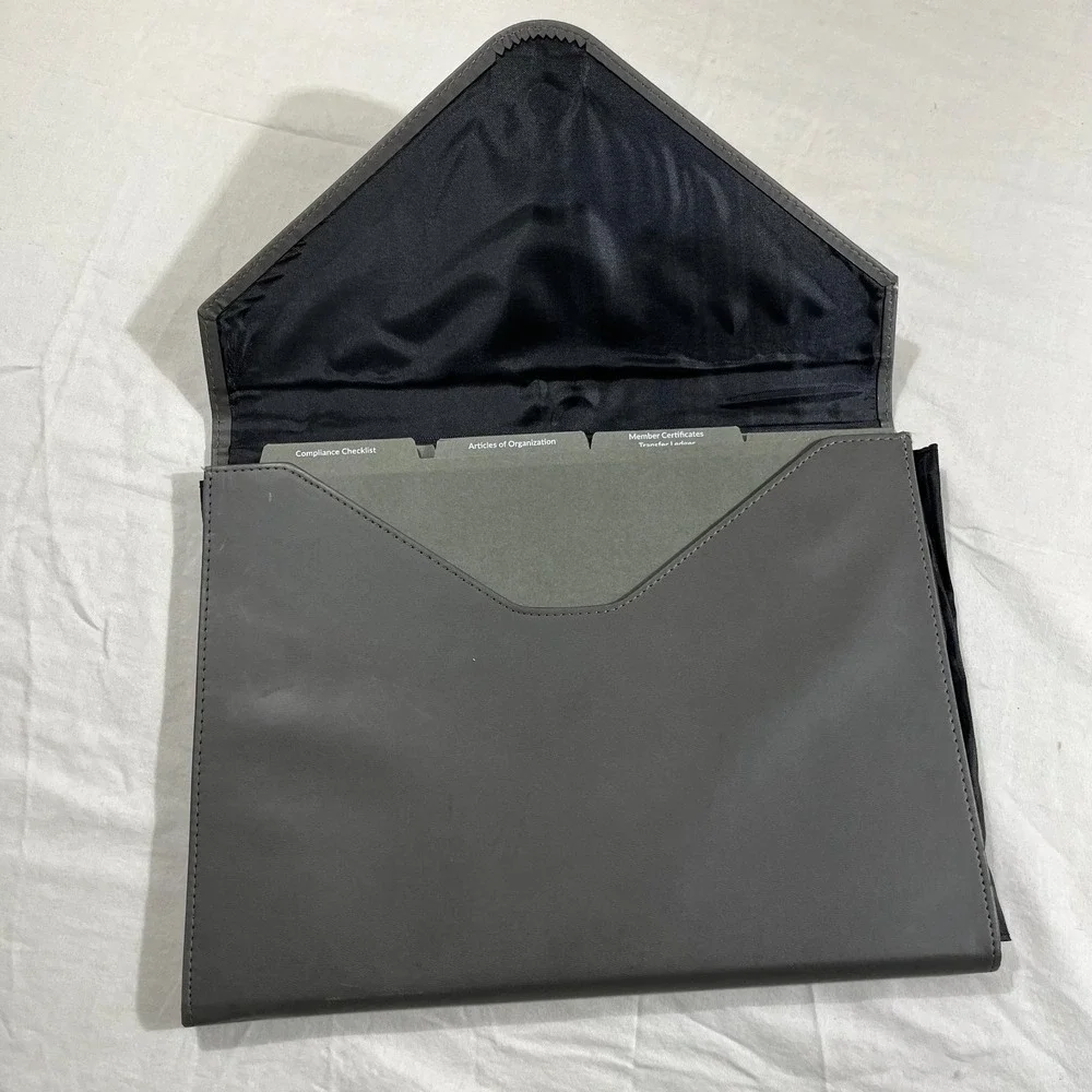 ZenBusiness LLC Document Folder Gray 13x10 Corporate Kit Organizer with Printed